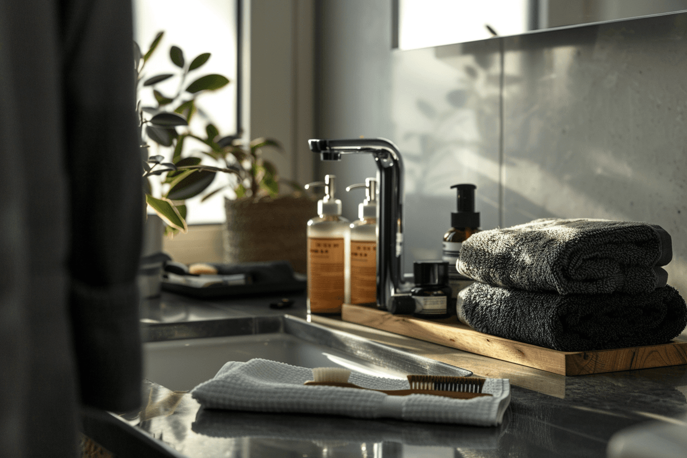 Leather Dopp Kit Travel Bag